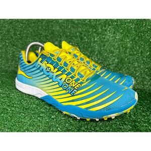 Hoka One One Evo XC Spikeless Running Shoes Womens Sz 9 Blue Yellow F27218F